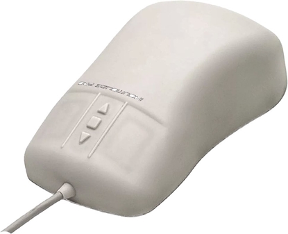 Изображение Mysz Gett GETT InduMouse Pro Silikon Maus Scroll Laser Track-On-Glass-Funktion IP68 wasserdicht desinfizierbar laseroptisch USB Farbe: grau