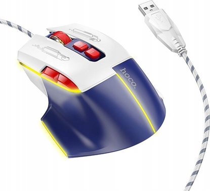 Attēls no Mysz Hoco HOCO mysz komputerowa gamingowa przewodowa USB A 3600DPI GM31 biao niebieska