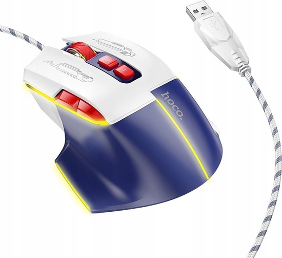 Picture of Mysz Hoco HOCO mysz komputerowa gamingowa przewodowa USB A 3600DPI GM31 biao niebieska