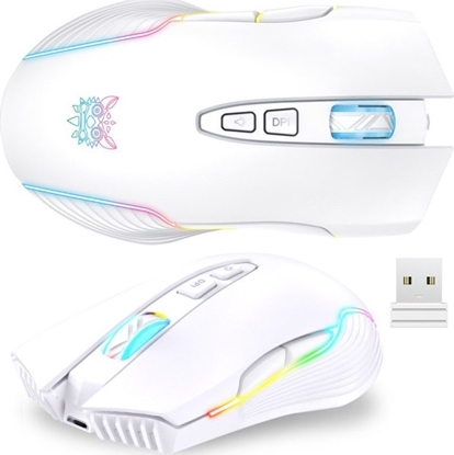 Изображение Mysz Onikuma Mysz bezprzewodowa CW905 RGB biaa