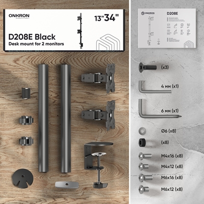 Attēls no MONITOR ACC WALL MOUNT/13-34" BLACK D208E-B ONKRON D208E-B (4262392440062)