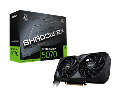 Изображение MSI GeForce RTX 5070 12G SHADOW 2X OC Bulk Pack | NVIDIA | 12 GB | GeForce RTX 5070 | GDDR7 | HDMI ports quantity 1 | PCI Express Gen 5