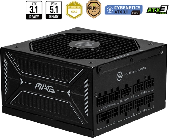 Изображение Zasilacz MSI MAG A850GLS PCIE5 850W ATX 3.1 (306-7ZPIY11-CE0)