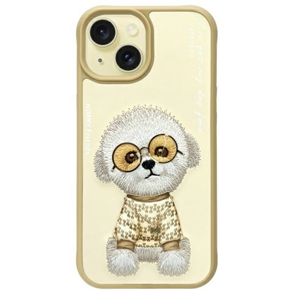 Picture of Nimmy etui iPhone 15 6.1" khaki Glasses   Cool Dog
