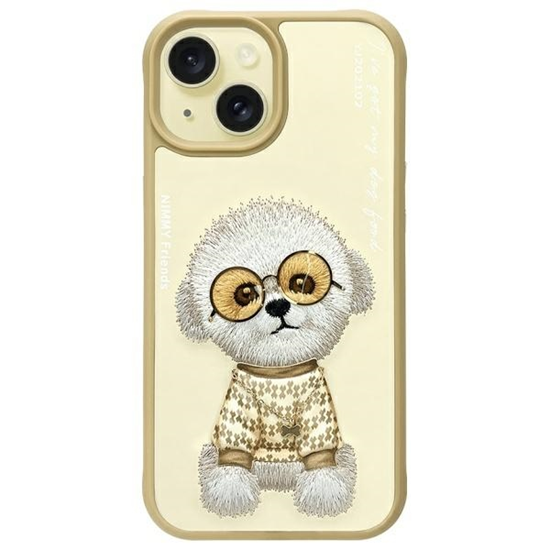 Picture of Nimmy etui iPhone 15 6.1" khaki Glasses   Cool Dog