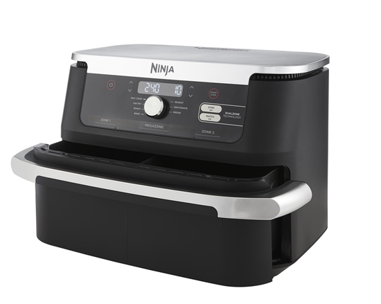 Picture of Ninja AF500EU fryer Double 10.4 L Stand-alone 2470 W Hot air fryer Black, Stainless steel