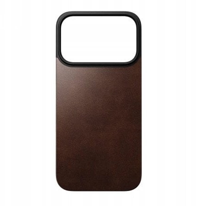 Изображение NOMAD Magnetic Leather Back - nakadka magnetyczna na iPhone 17 Pro kompatybilna z MagSafe, skóra Horween (rustic brown)