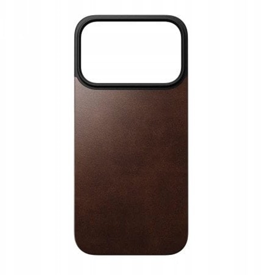 Picture of NOMAD Magnetic Leather Back - nakadka magnetyczna na iPhone 17 Pro kompatybilna z MagSafe, skóra Horween (rustic brown)