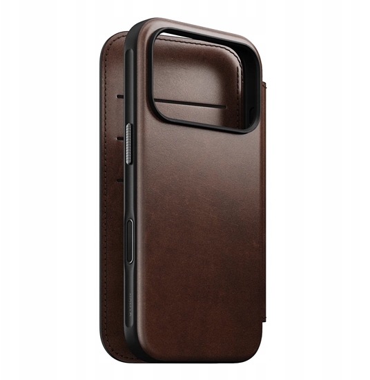 Picture of NOMAD Modern Leather Folio - skórzane etui do iPhone 17 Pro kompatybilne z MagSafe; skóra Horween (rustic brown)