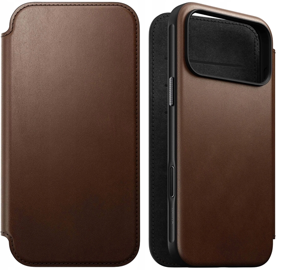Изображение NOMAD Modern Leather Folio - skórzane etui do iPhone 17 Pro Max kompatybilne z MagSafe (brown)