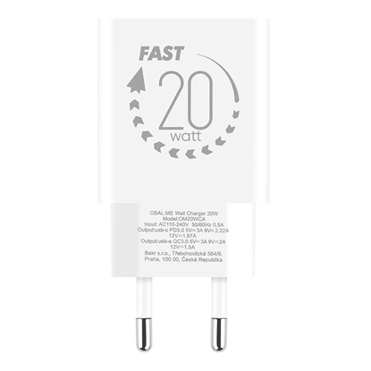 Picture of OBAL:ME Wall Charger USB-A + USB-C 20W White