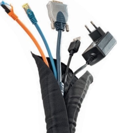 Picture of Organizer InLine HAGOR KSS 5 Meter Schwarz - 19mm Kabelsocke selbstschliessend  5m Laenge Weite 19mm aus elastischem Polyester