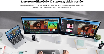 Attēls no Orico Stacja dokujca do MacMini, USB-C 10 Gbps, z obudow M.2 NVMe, metalowa