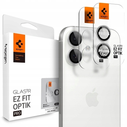 Attēls no OSONA APARATU SPIGEN OPTIK PRO GLAS.TR EZ FIT CAMERA PROTECTOR 2-PACK IPHONE 16 / 16 PLUS / 17 SILVER