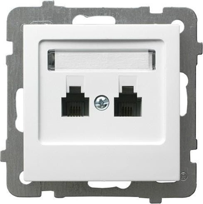 Picture of Ospel AS Gniazdo telefoniczne podwójne RJ11 równolege biae GPT-2GR/m/00