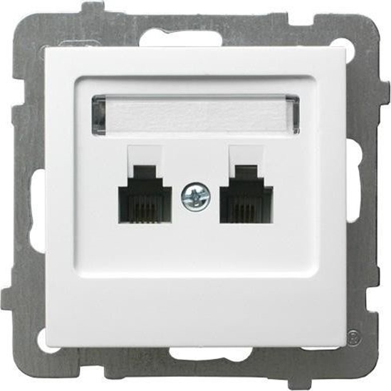 Picture of Ospel AS Gniazdo telefoniczne podwójne RJ11 równolege biae GPT-2GR/m/00