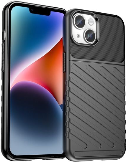 Изображение Pancerny pokrowiec etui na iPhone 14 Plus Thunder Case - czarny Pancerny pokrowiec etui na iPhone 14 Plus Thunder Case - czarny
