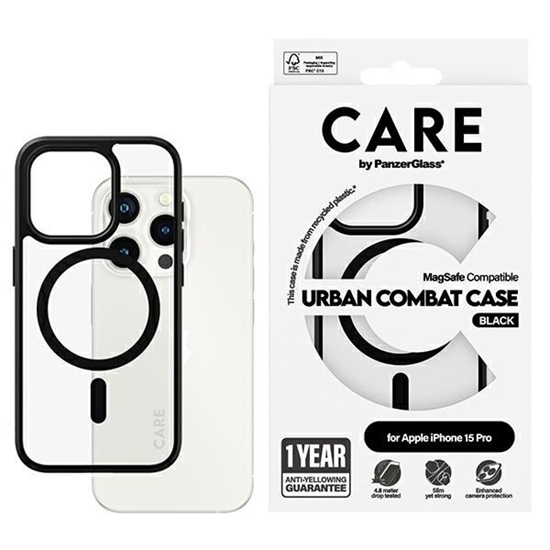 Picture of Panzer Glass CARE by PanzerGlass Urban Combat Case MagSafe for iPhone 15 Pro - Black