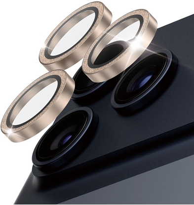 Picture of PanzerGlass ® Hoops® Glitter Gold Camera Lens Protector iPhone 17 Pro | iPhone 17 Pro Max | iPhone 16 Pro | 16 Pro Max Przezroczysta ochrona ekranu Apple 1 szt.