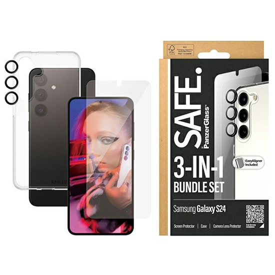 Picture of PanzerGlass 3in1 BSAFE95672 Protective glass / Case / Protective film for cameras for Samsung Galaxy S24