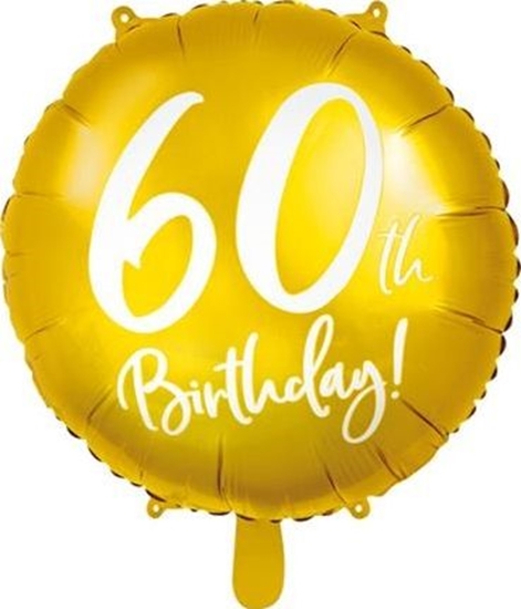 Picture of Party Deco Balon foliowy 60th Birthday, zoty, 45 cm uniwersalny