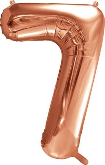 Изображение Party Deco Balon foliowy Cyfra "7", 86cm, róowe zoto uniwersalny