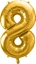 Attēls no Party Deco Balon foliowy Cyfra "8", 86cm, zoty uniwersalny