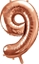 Изображение Party Deco Balon foliowy Cyfra "9", 86cm, róowe zoto uniwersalny