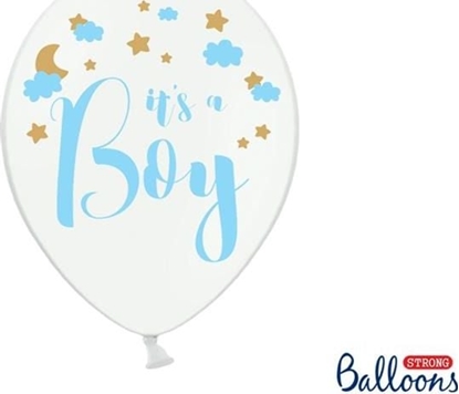 Picture of Party Deco Balony na Baby Shower, It's a Boy, biae, 30 cm, 6 szt. uniwersalny