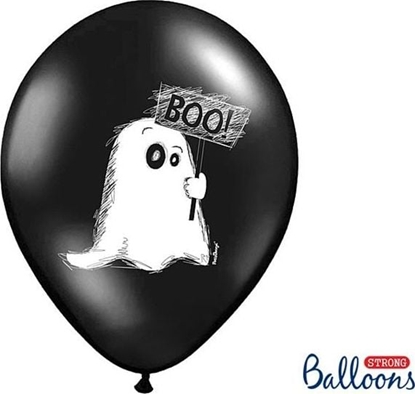 Изображение Party Deco Balony na Halloween, Duszek, czarne, 30 cm, 6 szt. uniwersalny