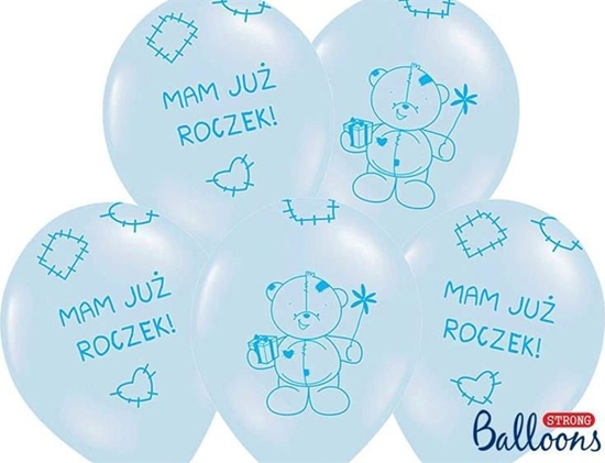 Picture of Party Deco Balony na pierwsze urodziny, Mi - Mam ju roczek, bkitne, 30 cm, 6 szt. uniwersalny