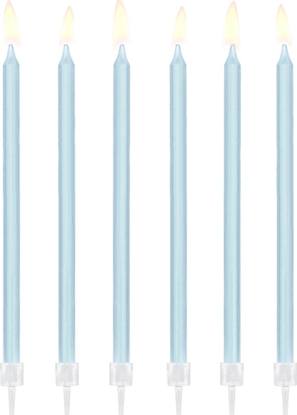 Picture of Party Deco wieczki urodzinowe bkitne - 14 cm - 12 szt. uniwersalny