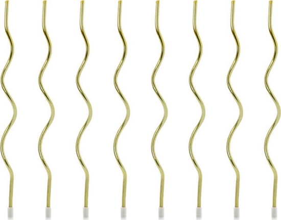 Picture of Party Deco wieczki urodzinowe zakrcone zote - 14 cm - 8 szt. uniwersalny