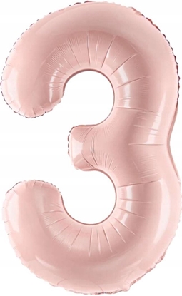 Attēls no PartyDeco Balon foliowy 3 jasny róowy 72cm