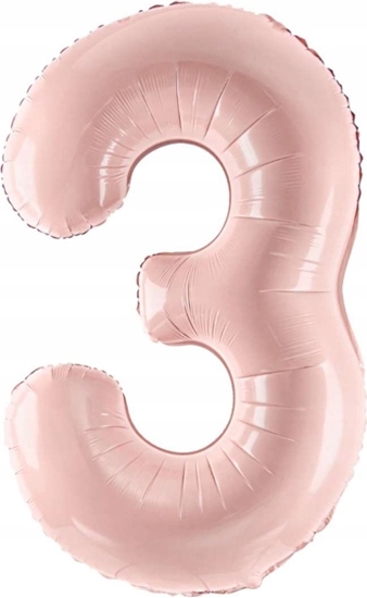 Picture of PartyDeco Balon foliowy 3 jasny róowy 72cm
