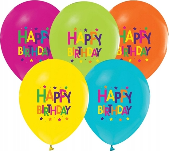Picture of PartyDeco Balony Happy Birthday 30cm 5szt