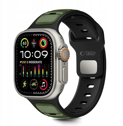 Изображение Pasek Tech-Protect IconBand Line do Apple Watch 8 / 9 / 10 / 11 / SE / Ultra 44/45/46/49mm Black/green