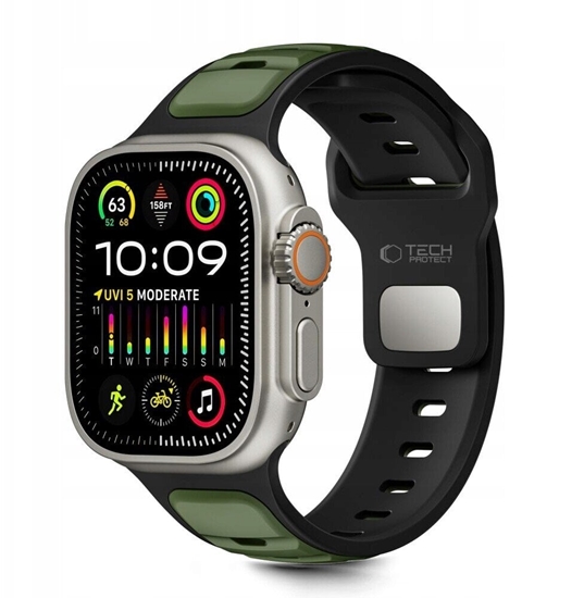 Picture of Pasek Tech-Protect IconBand Line do Apple Watch 8 / 9 / 10 / 11 / SE / Ultra 44/45/46/49mm Black/green