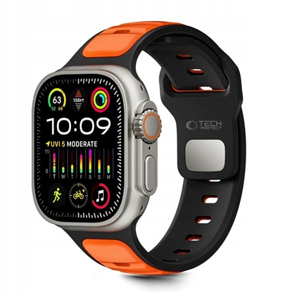 Attēls no Pasek Tech-Protect IconBand Line do Apple Watch 8 / 9 / 10 / 11 / SE / Ultra 44/45/46/49mm Black/orange