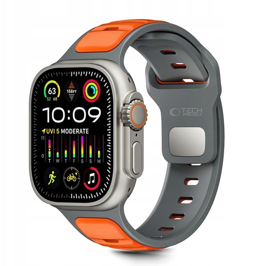 Picture of Pasek Tech-Protect IconBand Line do Apple Watch 8 / 9 / 10 / 11 / SE / Ultra 44/45/46/49mm Grey/orange