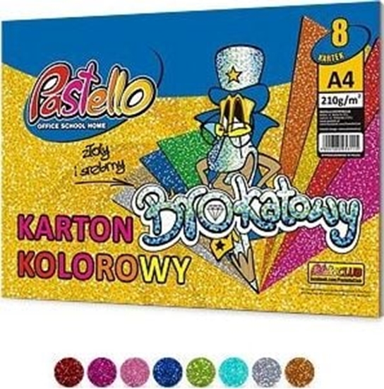 Picture of Pastello Karton kolorowy brokatowy PASTELLO A4 210G MIX 8KOL Pastello