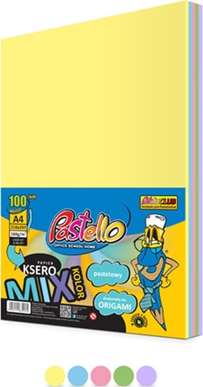 Изображение Pastello Papier ksero A4 160g mix kolorów 100 arkuszy