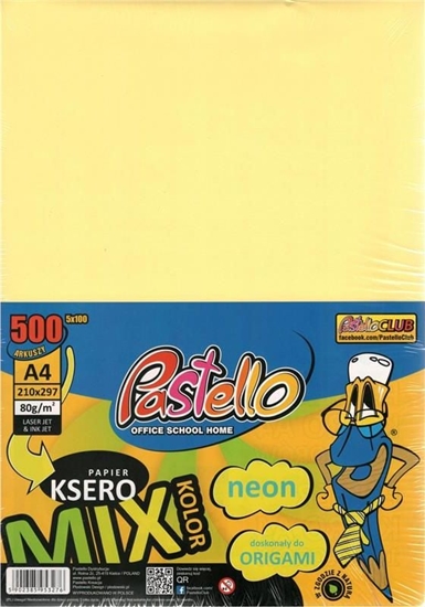 Изображение Pastello Papier ksero A4 80g mix kolorów 500 arkuszy