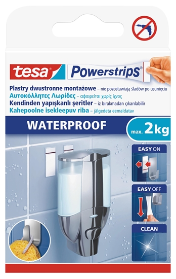 Picture of Pašlīmējošas loksnes tesa Powerstrips®, abpusējas, ūdensizturīgas, 6 gab.