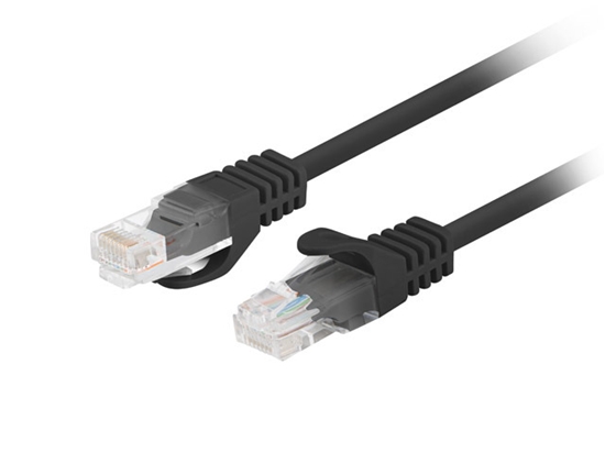 Picture of Lanberg | Patchcord CAT.5E UTP Fluke Passed | PCU5-10CC-0025-BK | 0.25 m | Black
