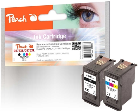 Изображение Peach Patrone Canon PG-575XL/CL-576XL MultiPack bk & color remanufactured