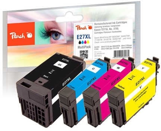Picture of Peach Patrone Epson No.27XL T2715 MultiPack bk,c,m,y remanufactured