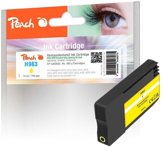 Изображение Peach Patrone HP Nr.963 3JA25AE yellow OEM reset ink leve remanufactured