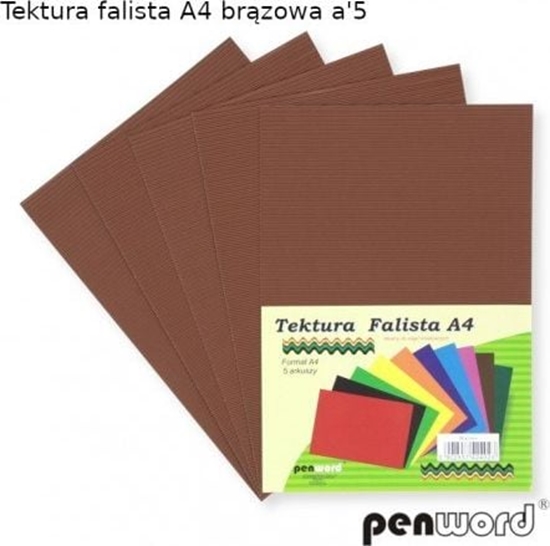 Picture of Penword Tektura falista A4 5ark. - brzowa Penword TARGI