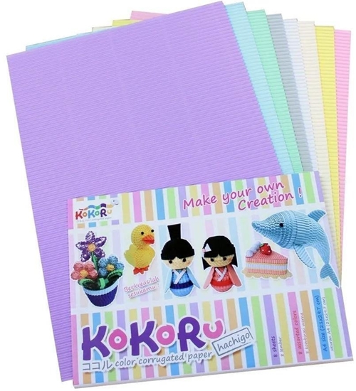 Picture of Penword Tektura falista A4 8 arkuszy mix pastel